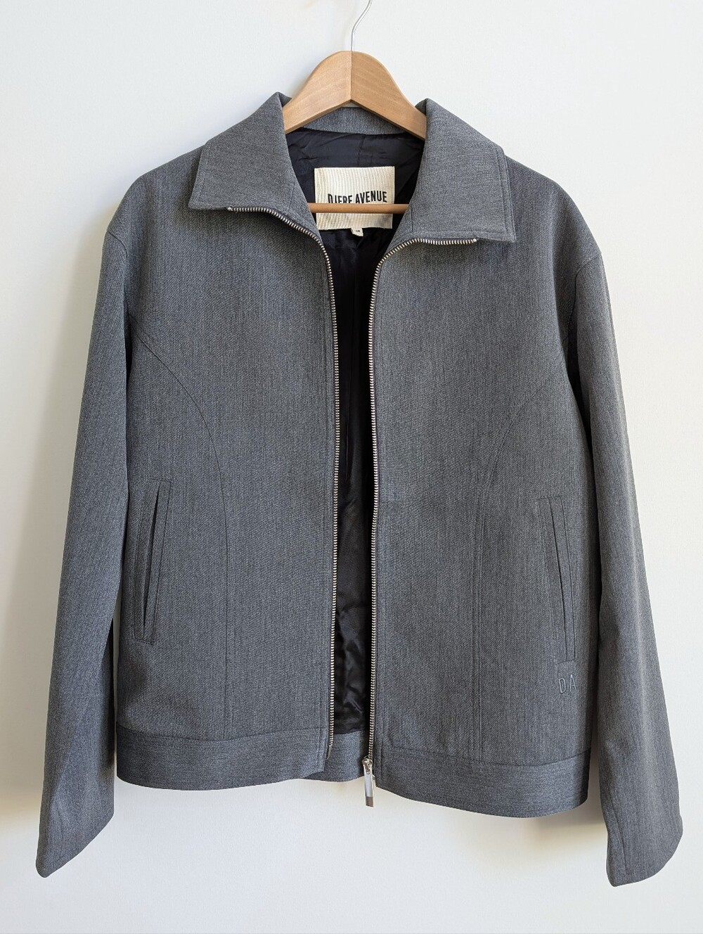 Djerf Avenue XS Oversized Fit Grey Zipper Front Jacket
